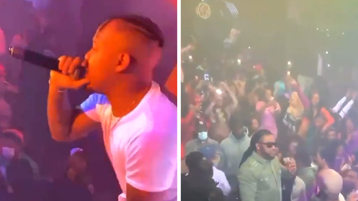 Bow Wow Draws a packed, mostly unmasked crowd during a Houston party