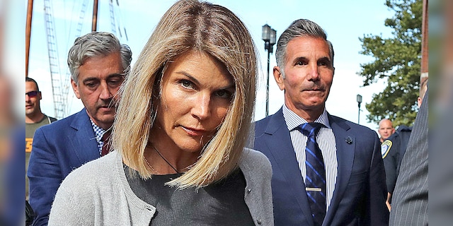 Lori Loughlin and her husband Mossimo Giannulli leave John Joseph Moakley Court, USA, in Boston, on August 27, 2019. Giannulli, 57, is currently serving a five-month prison sentence in Lombok, California.