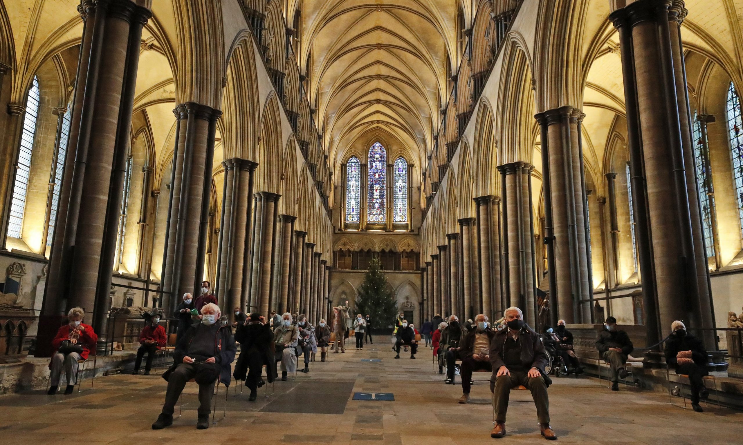 Organists perform soundtracks for crackles in a medieval UK cathedral